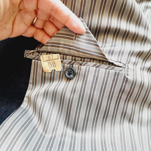 Chaps Blazer Brown Corduroy Solid Sport Coat Jacket Striped Lining sz: 4… - Picture 10 of 10